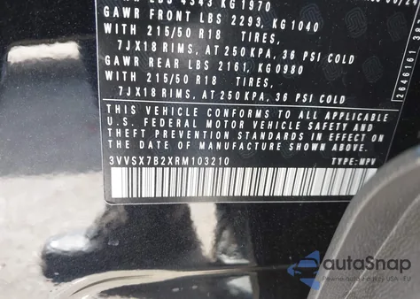 2024 Volkswagen Taos 1.5T Se z USA, uszkodzony, nr VIN 3VVSX7B2XRM103210